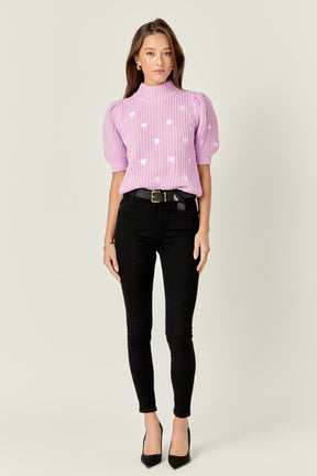 ENGLISH FACTORY - Embroidered Heart Sweater - SWEATERS & KNITS available at Objectrare
