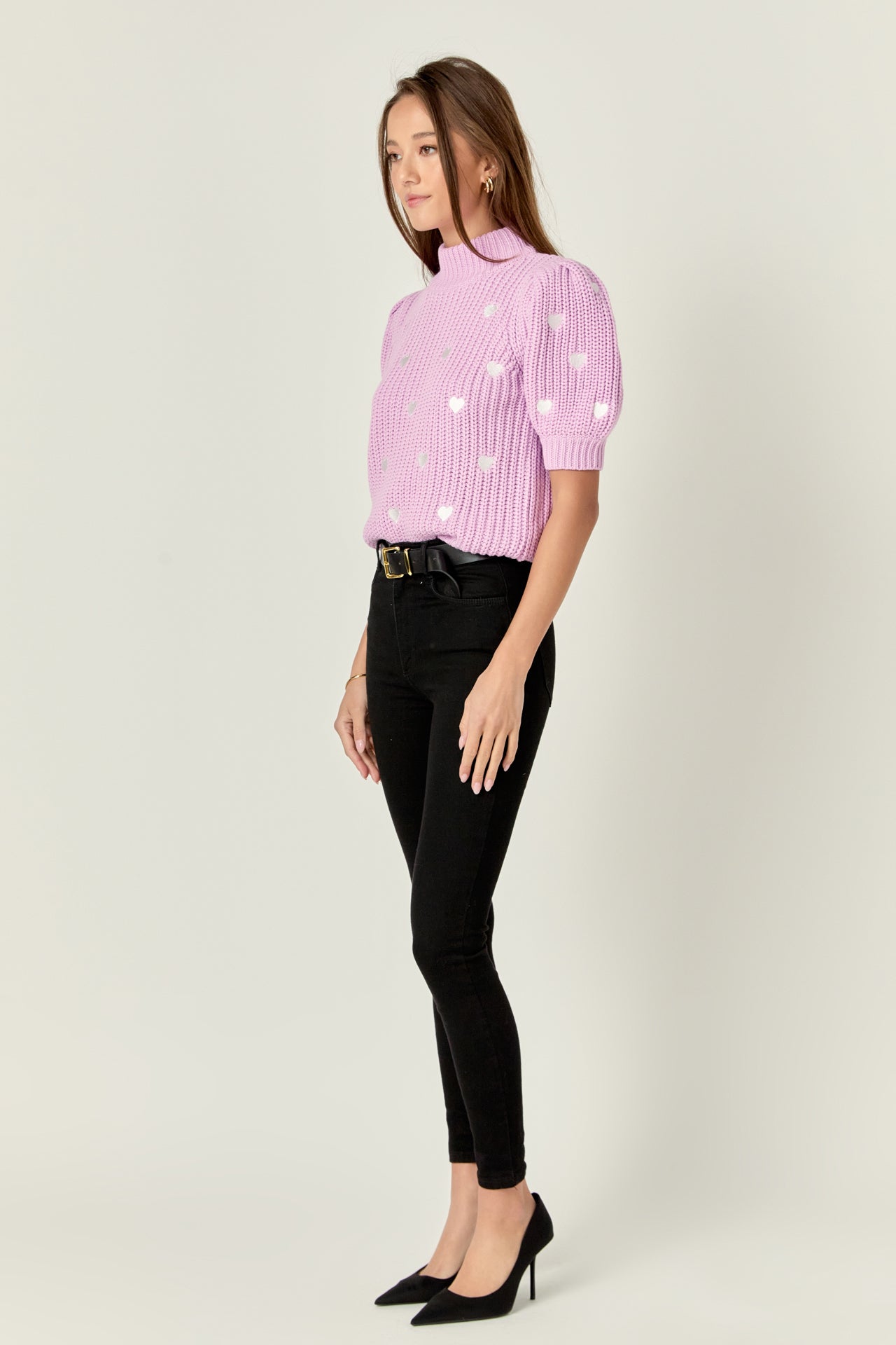 ENGLISH FACTORY - Embroidered Heart Sweater - SWEATERS & KNITS available at Objectrare