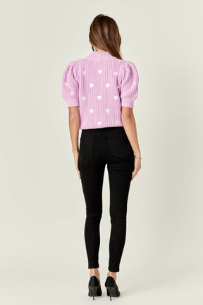 ENGLISH FACTORY - Embroidered Heart Sweater - SWEATERS & KNITS available at Objectrare