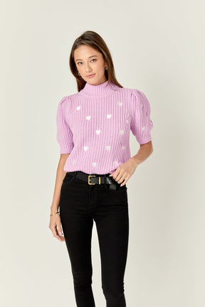 ENGLISH FACTORY - Embroidered Heart Sweater - SWEATERS & KNITS available at Objectrare