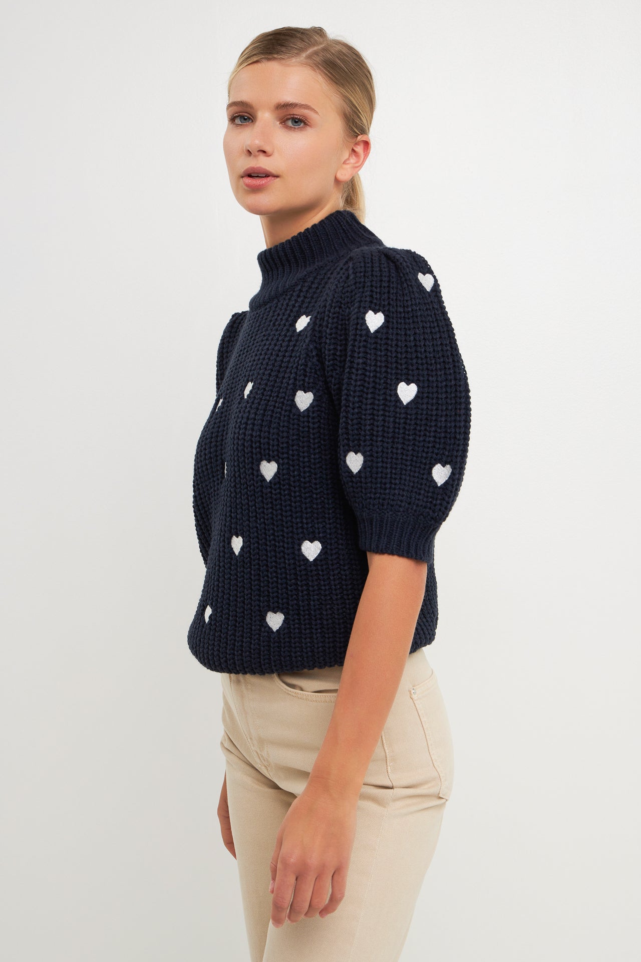 English Factory - Embroidered Heart Sweater