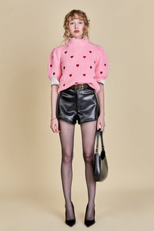 ENGLISH FACTORY - Embroidered Heart Sweater - SWEATERS & KNITS available at Objectrare