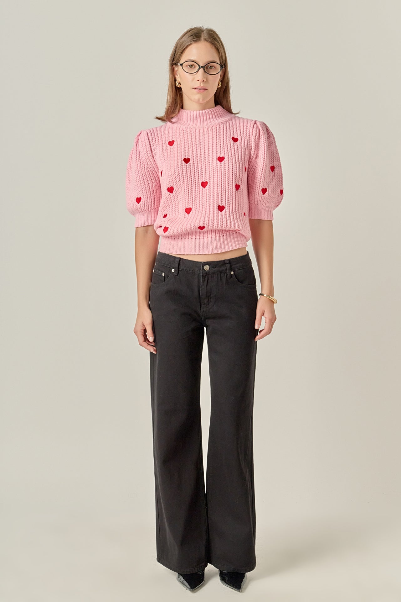 ENGLISH FACTORY - Embroidered Heart Sweater - SWEATERS & KNITS available at Objectrare