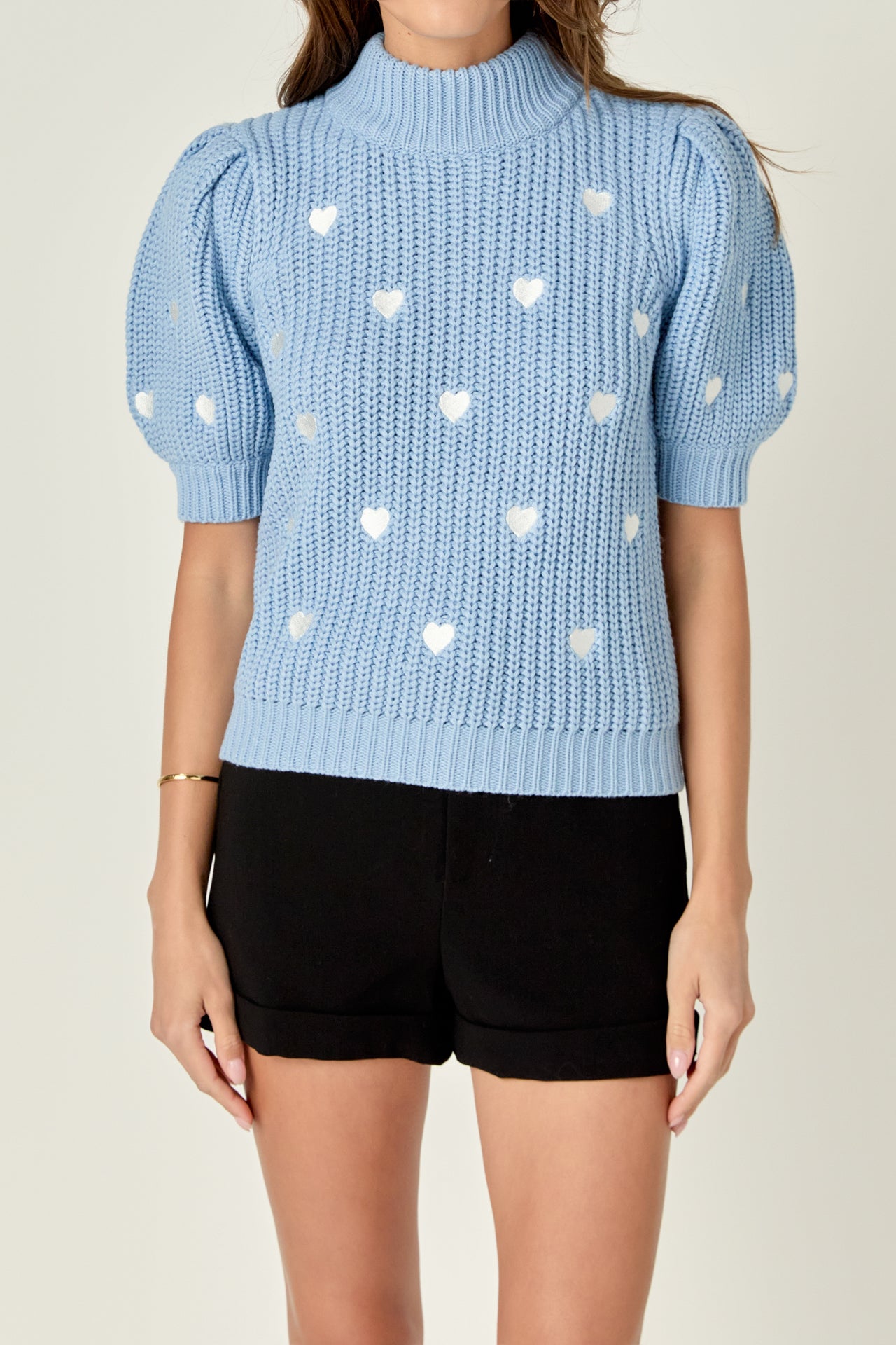 Heart Shape Embroidery Sweater