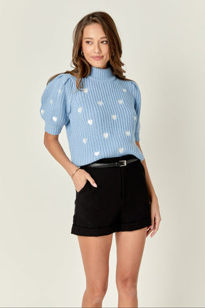 Heart Shape Embroidery Sweater