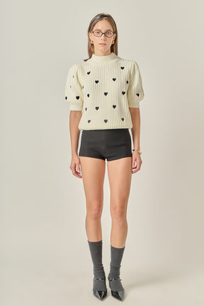 Heart Shape Embroidery Sweater