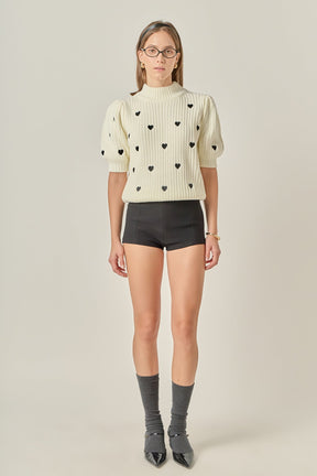 ENGLISH FACTORY - Embroidered Heart Sweater - SWEATERS & KNITS available at Objectrare