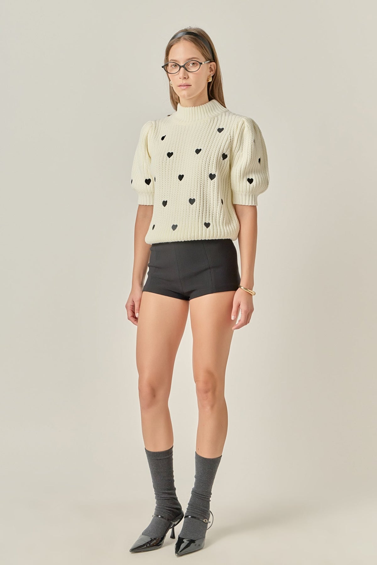 ENGLISH FACTORY - Embroidered Heart Sweater - SWEATERS & KNITS available at Objectrare