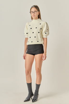ENGLISH FACTORY - Embroidered Heart Sweater - SWEATERS & KNITS available at Objectrare