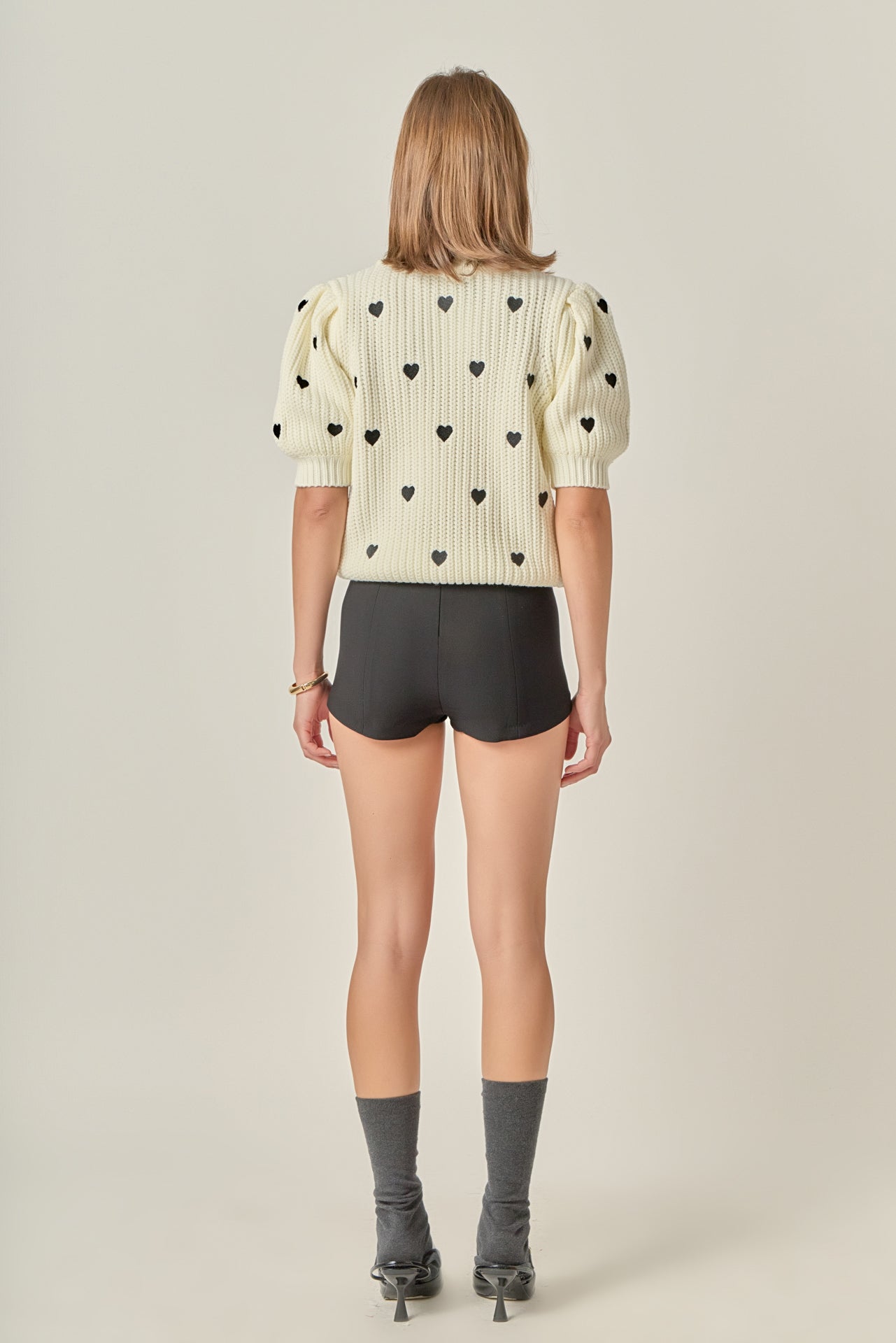 Heart Shape Embroidery Sweater