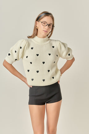 Heart Shape Embroidery Sweater