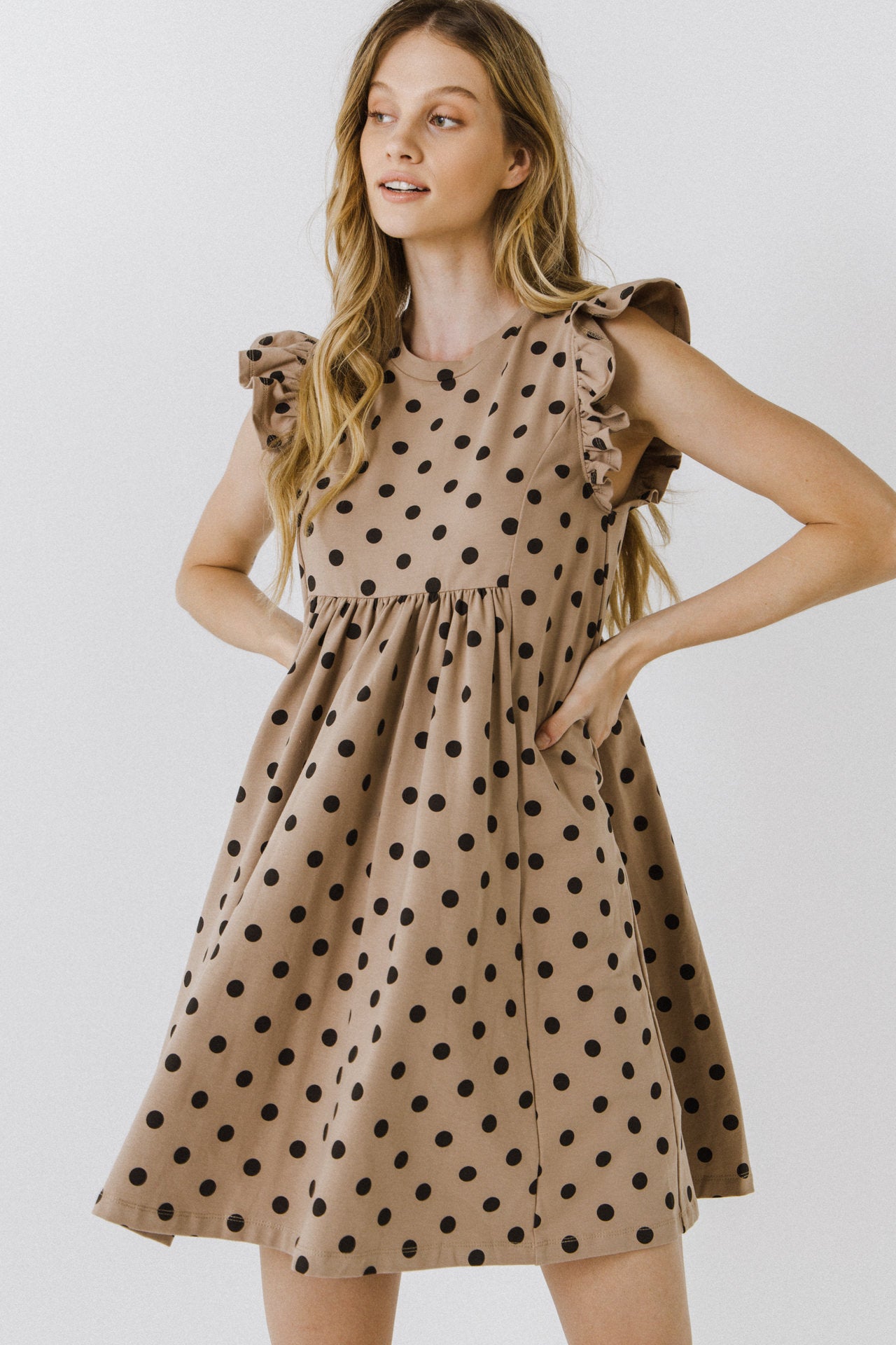 ENGLISH FACTORY - English Factory - Dotted Babydoll Mini Dress - DRESSES available at Objectrare