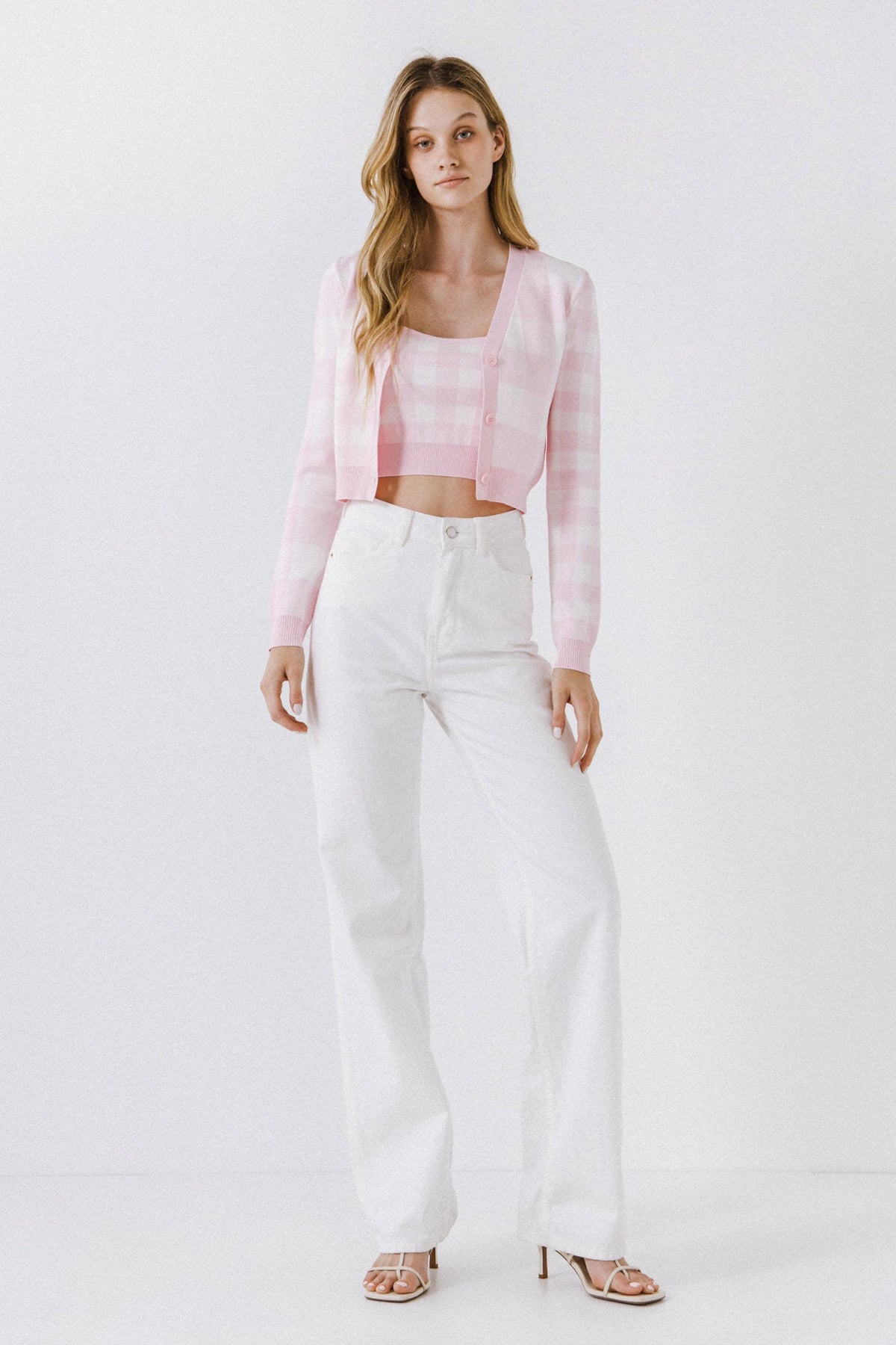 ENGLISH FACTORY - Women Gingham Knit Cardigan - SWEATERS & KNITS available at Objectrare