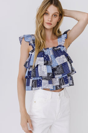 ENGLISH FACTORY - Paisley Ruffled Top - TOPS available at Objectrare