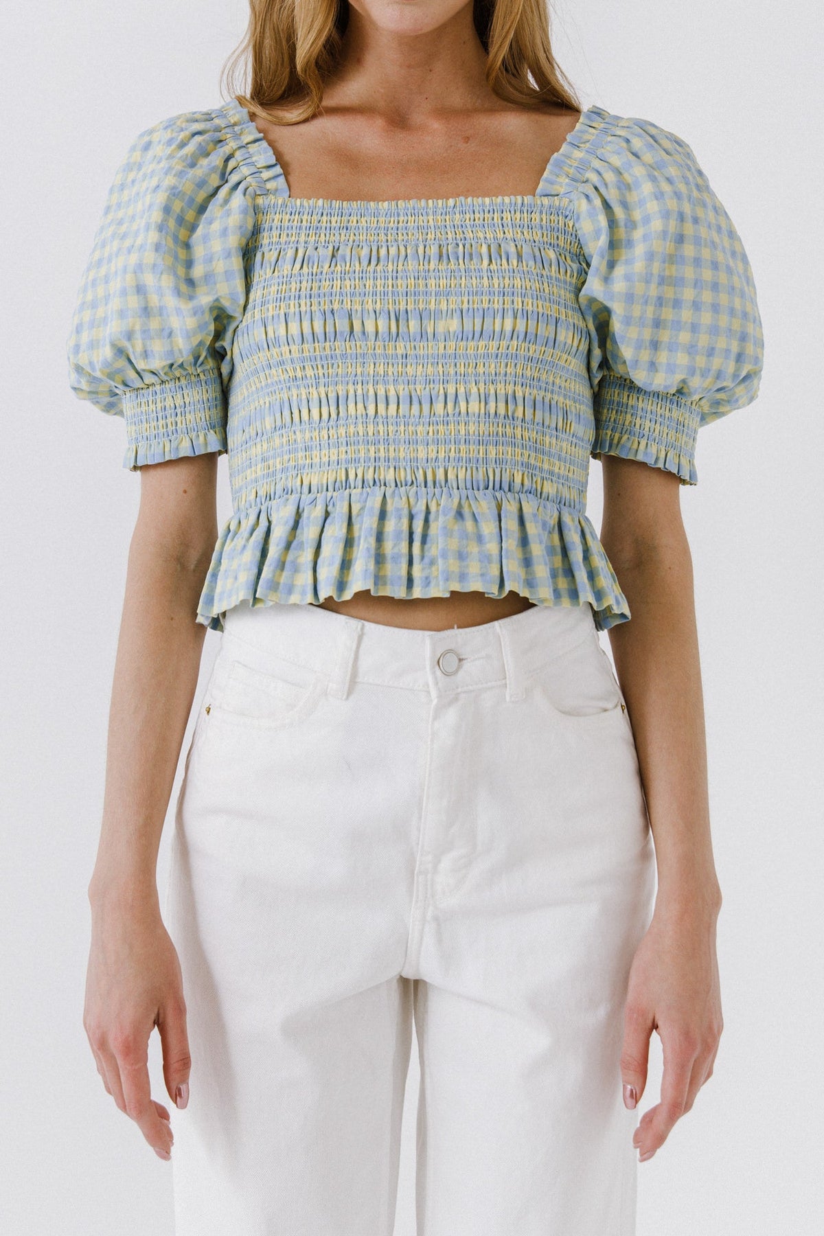 ENGLISH FACTORY - Women Woven Gingham Blouse - TOPS available at Objectrare