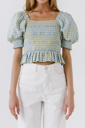ENGLISH FACTORY - Women Woven Gingham Blouse - TOPS available at Objectrare