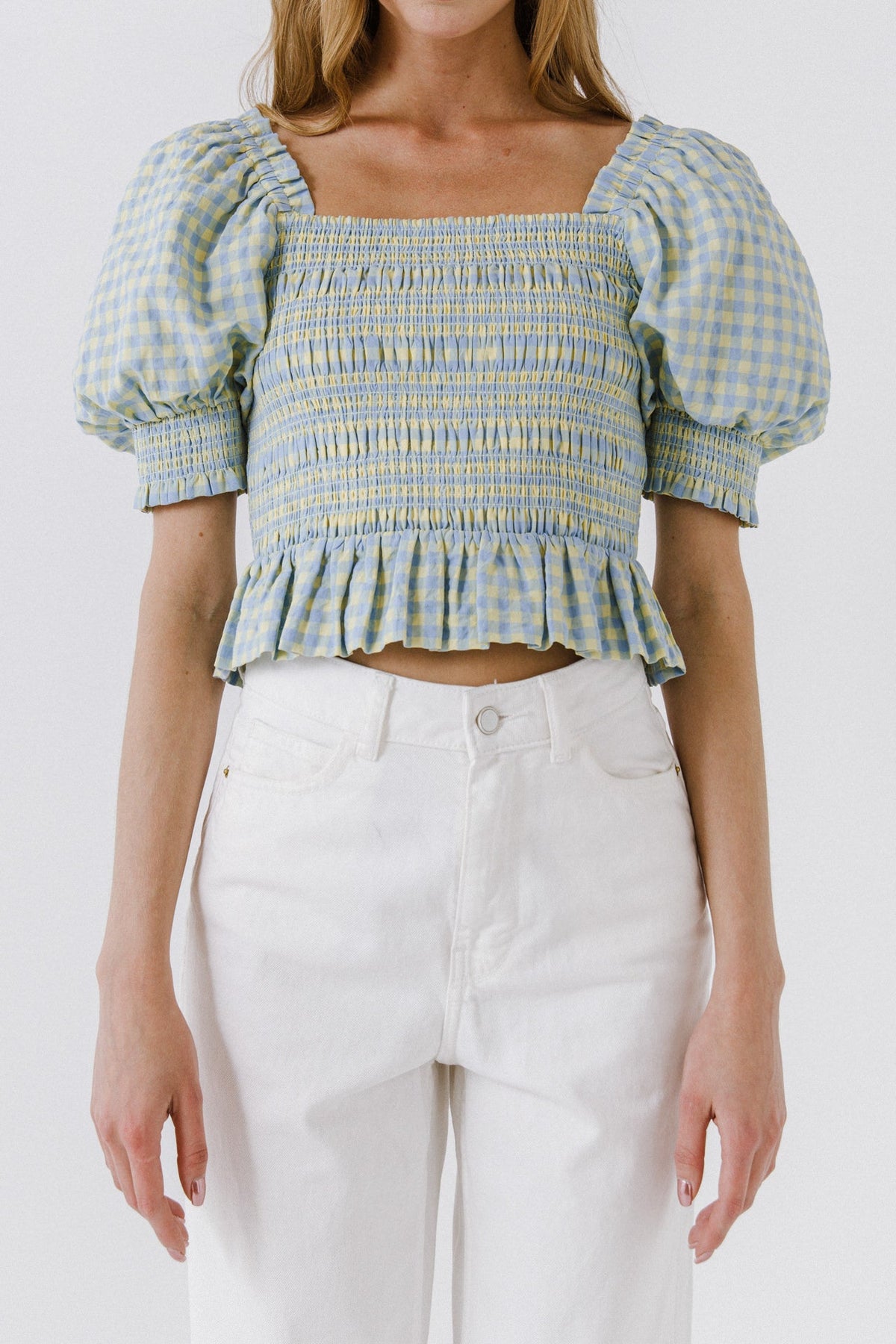 ENGLISH FACTORY - English Factory - Women Woven Gingham Blouse - TOPS available at Objectrare