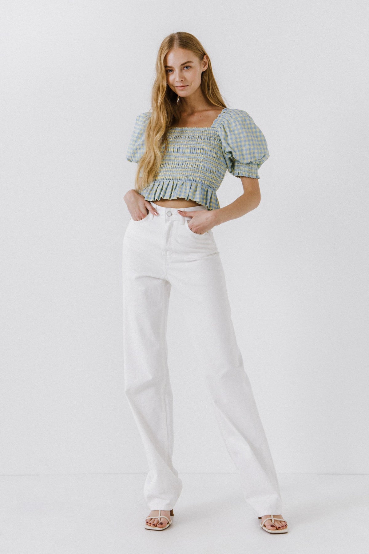 ENGLISH FACTORY - Women Woven Gingham Blouse - TOPS available at Objectrare
