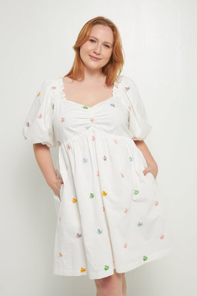 ENGLISH FACTORY - Floral Embroidery Babydoll Dress - DRESSES available at Objectrare