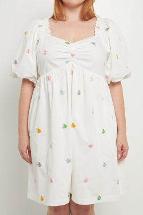 ENGLISH FACTORY - Floral Embroidery Babydoll Dress - DRESSES available at Objectrare