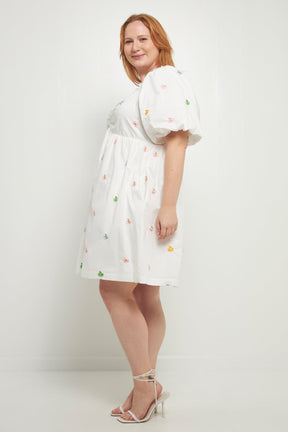 ENGLISH FACTORY - Floral Embroidery Babydoll Dress - DRESSES available at Objectrare