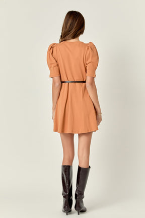 ENGLISH FACTORY - English Factory - Short Puff Sleeve Mini Dress - DRESSES available at Objectrare