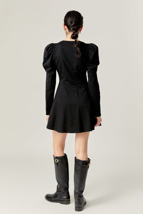 ENGLISH FACTORY - English Factory - Long Puff Sleeve Mini Dress - DRESSES available at Objectrare