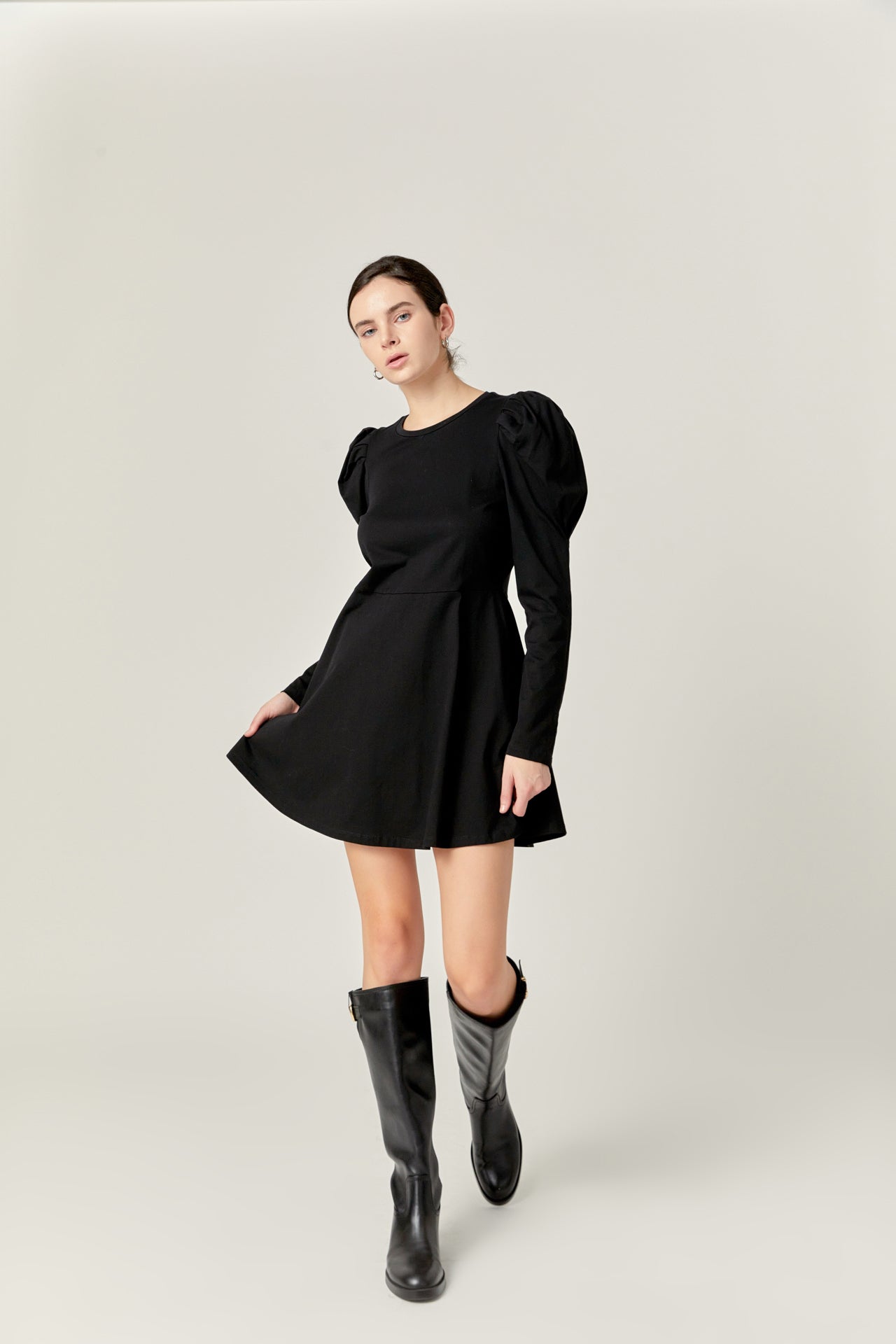 ENGLISH FACTORY - Long Puff Sleeve Mini Dress - DRESSES available at Objectrare