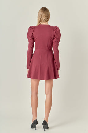 ENGLISH FACTORY - Long Puff Sleeve Mini Dress - DRESSES available at Objectrare