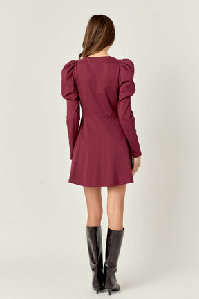 ENGLISH FACTORY - English Factory - Long Puff Sleeve Mini Dress - DRESSES available at Objectrare