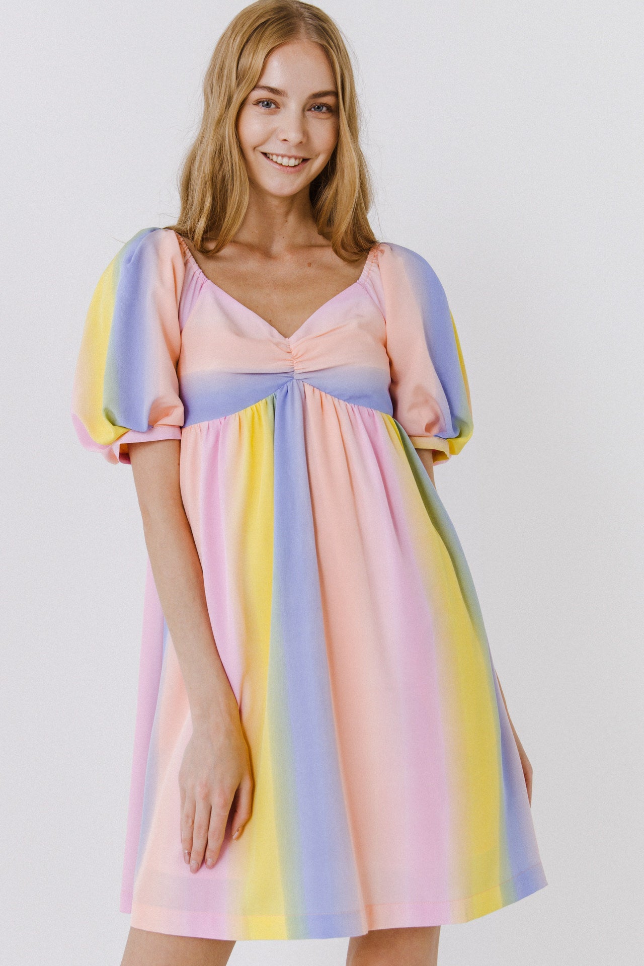 ENGLISH FACTORY - English Factory - Multi Color Stripe Babydoll Dress - DRESSES available at Objectrare