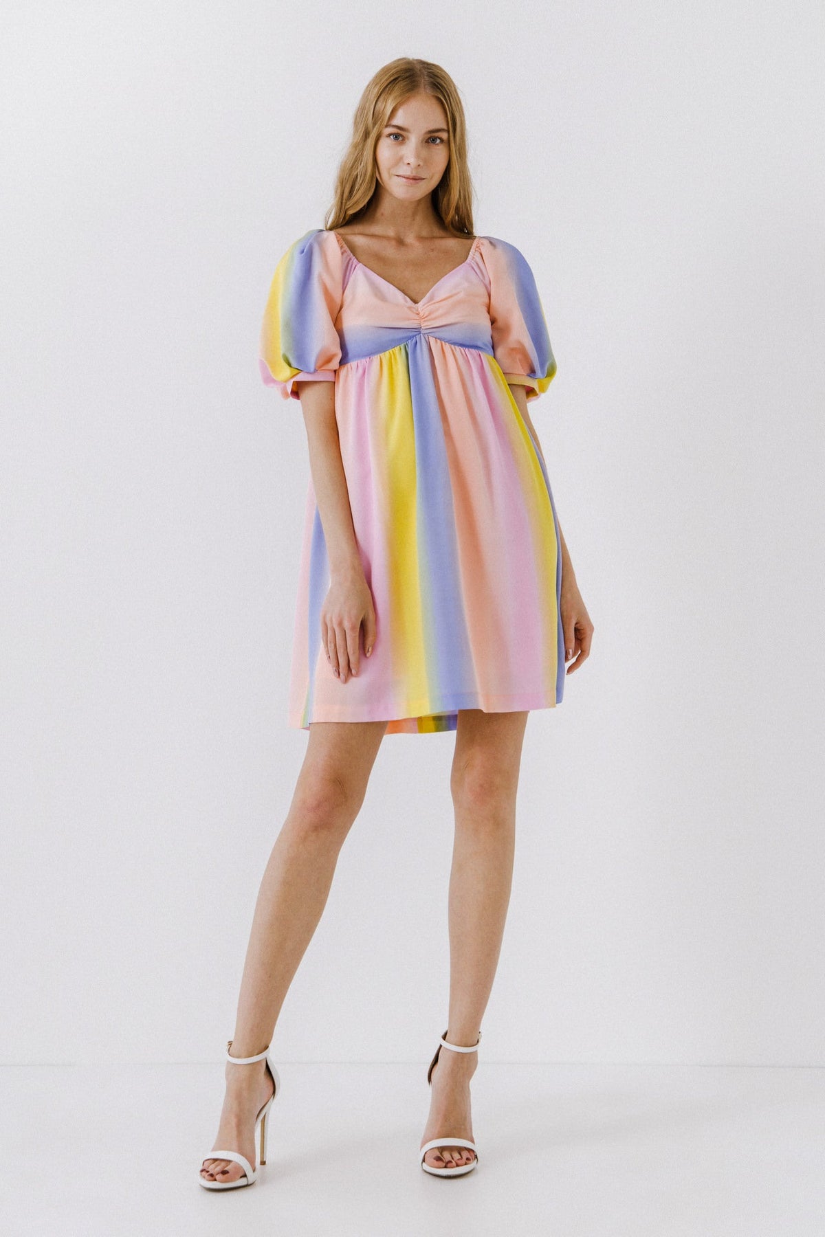 ENGLISH FACTORY - Multi Color Stripe Babydoll Dress - DRESSES available at Objectrare