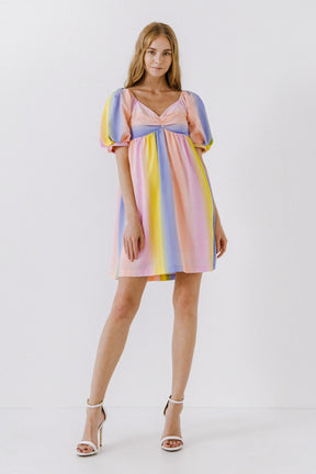 ENGLISH FACTORY - Multi Color Stripe Babydoll Dress - DRESSES available at Objectrare