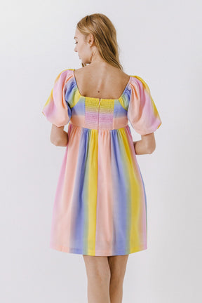 ENGLISH FACTORY - Multi Color Stripe Babydoll Dress - DRESSES available at Objectrare