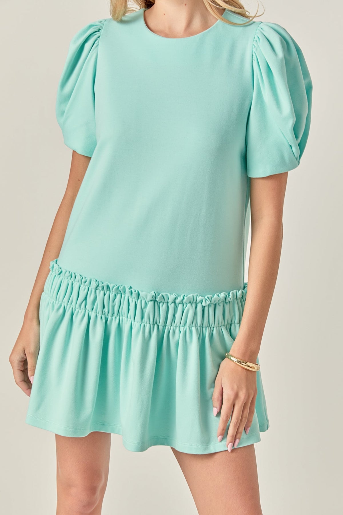 ENGLISH FACTORY - Puff Sleeve Peplum Mini Dress - DRESSES available at Objectrare