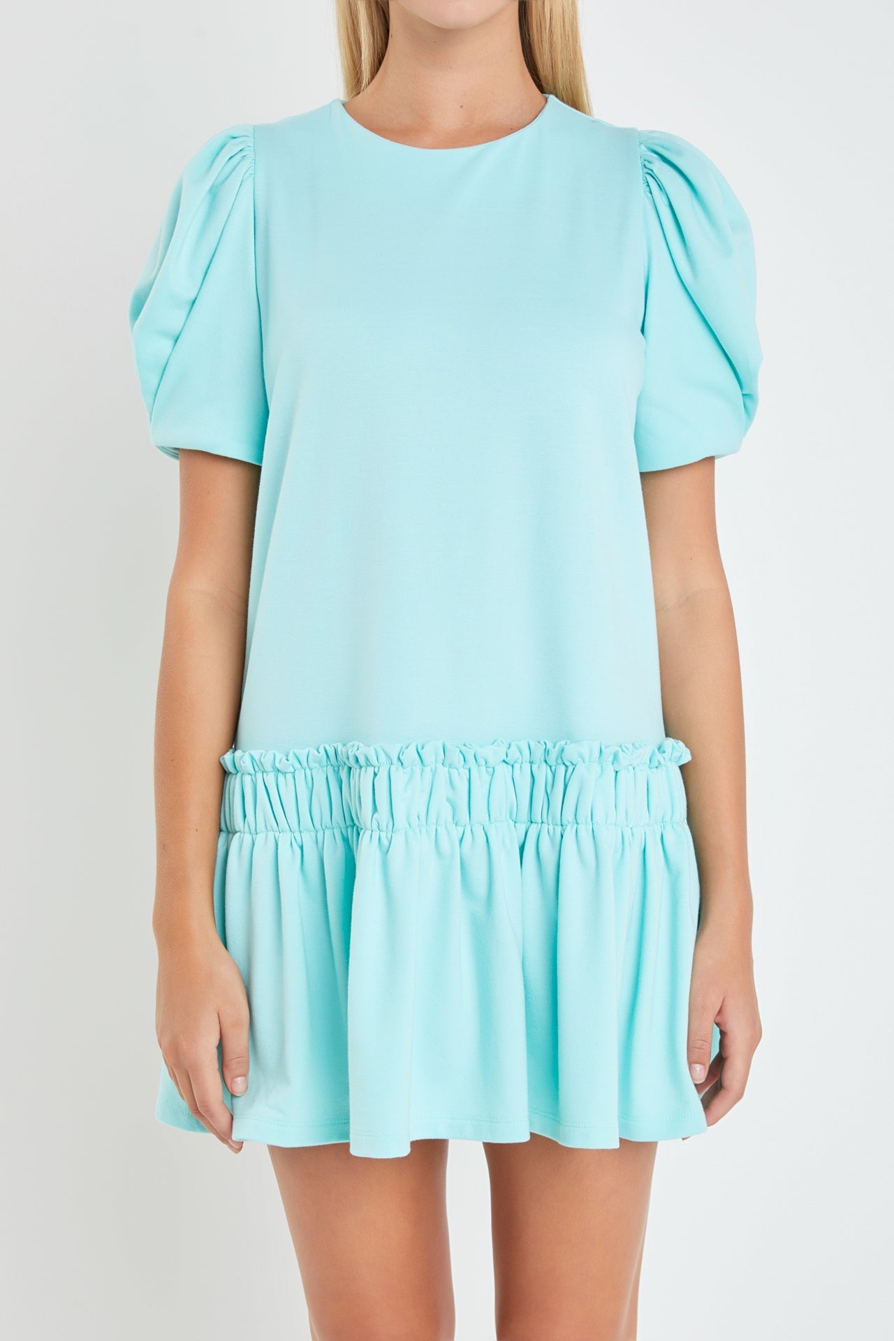 ENGLISH FACTORY - Puff Sleeve Peplum Mini Dress - DRESSES available at Objectrare