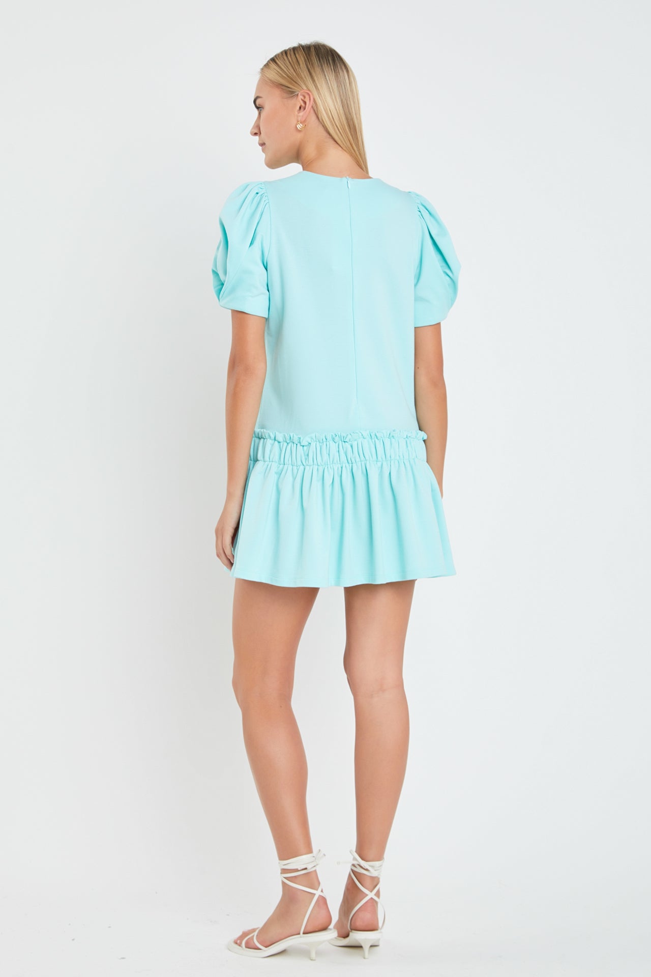 ENGLISH FACTORY - Puff Sleeve Peplum Mini Dress - DRESSES available at Objectrare