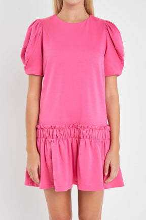 ENGLISH FACTORY - Puff Sleeve Peplum Mini Dress - DRESSES available at Objectrare