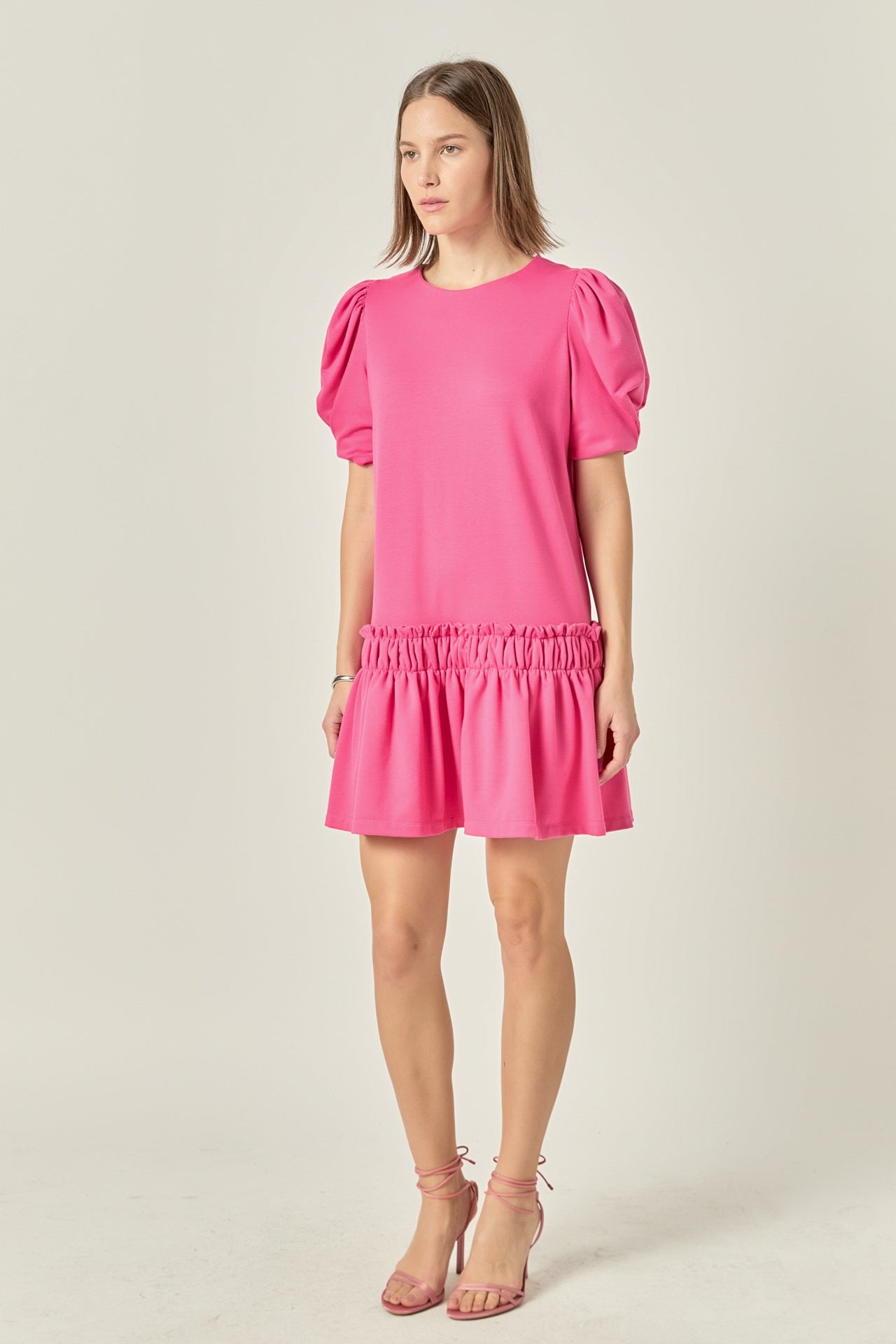 ENGLISH FACTORY - Puff Sleeve Peplum Mini Dress - DRESSES available at Objectrare