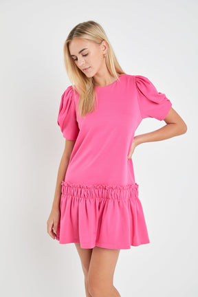 ENGLISH FACTORY - Puff Sleeve Peplum Mini Dress - DRESSES available at Objectrare