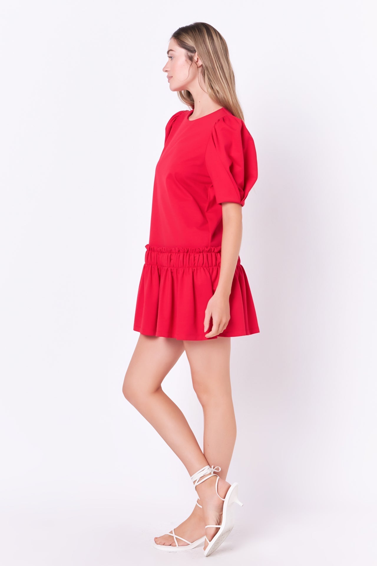 ENGLISH FACTORY - Puff Sleeve Peplum Mini Dress - DRESSES available at Objectrare