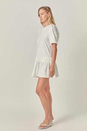 ENGLISH FACTORY - Puff Sleeve Peplum Mini Dress - DRESSES available at Objectrare