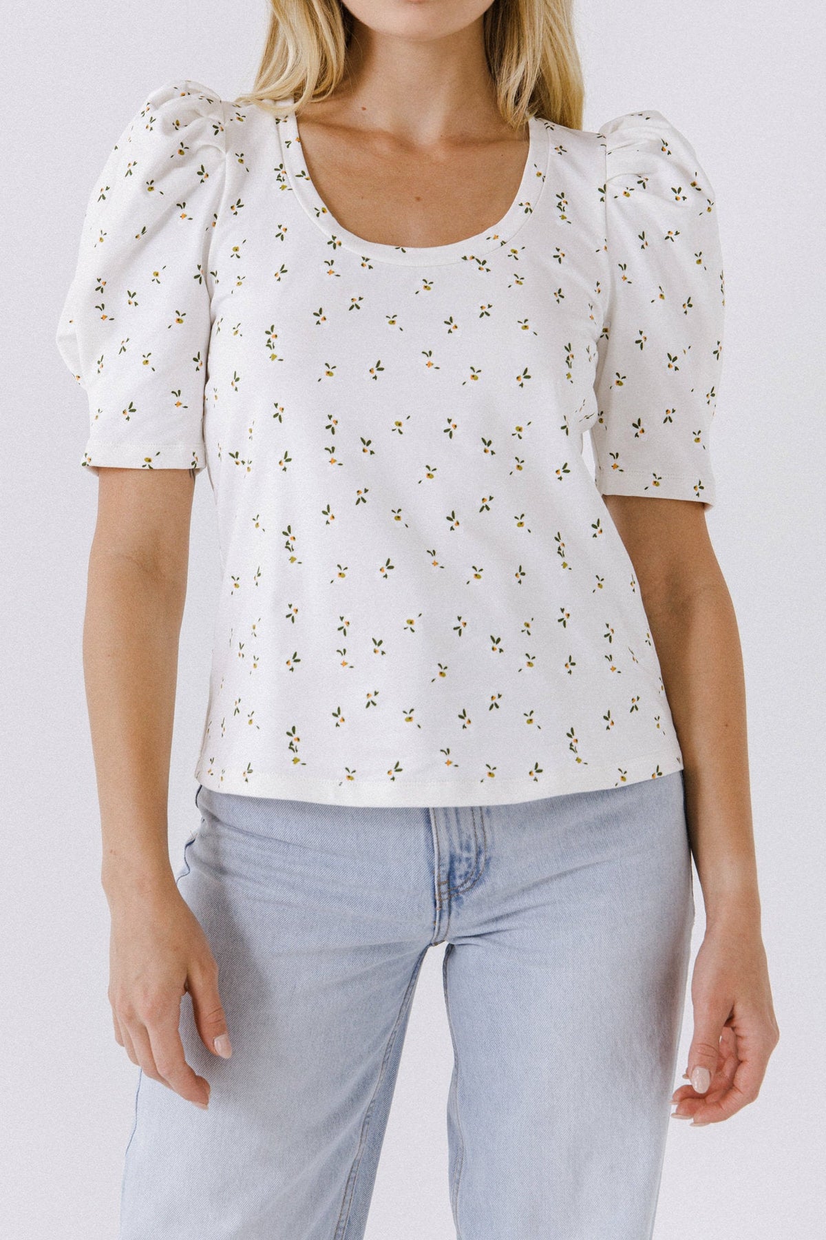 ENGLISH FACTORY - Floral Short Sleeve Knit Top - TOPS available at Objectrare