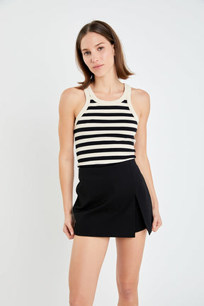 Slit Detail High-Waisted Skort