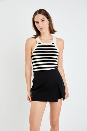 Slit Detail High-Waisted Skort
