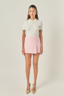 ENGLISH FACTORY - Slit Detail High-Waisted Skort - SKORTS available at Objectrare