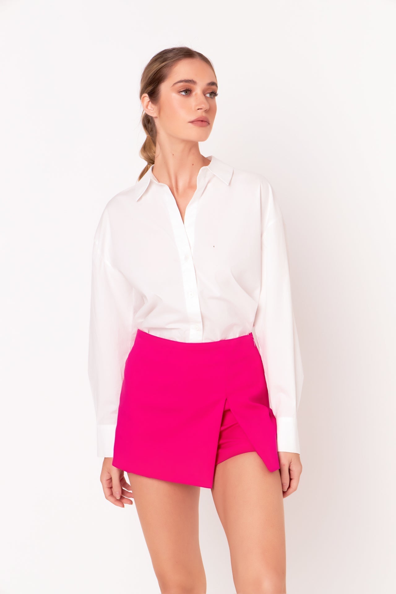 Slit Detail High-Waisted Skort