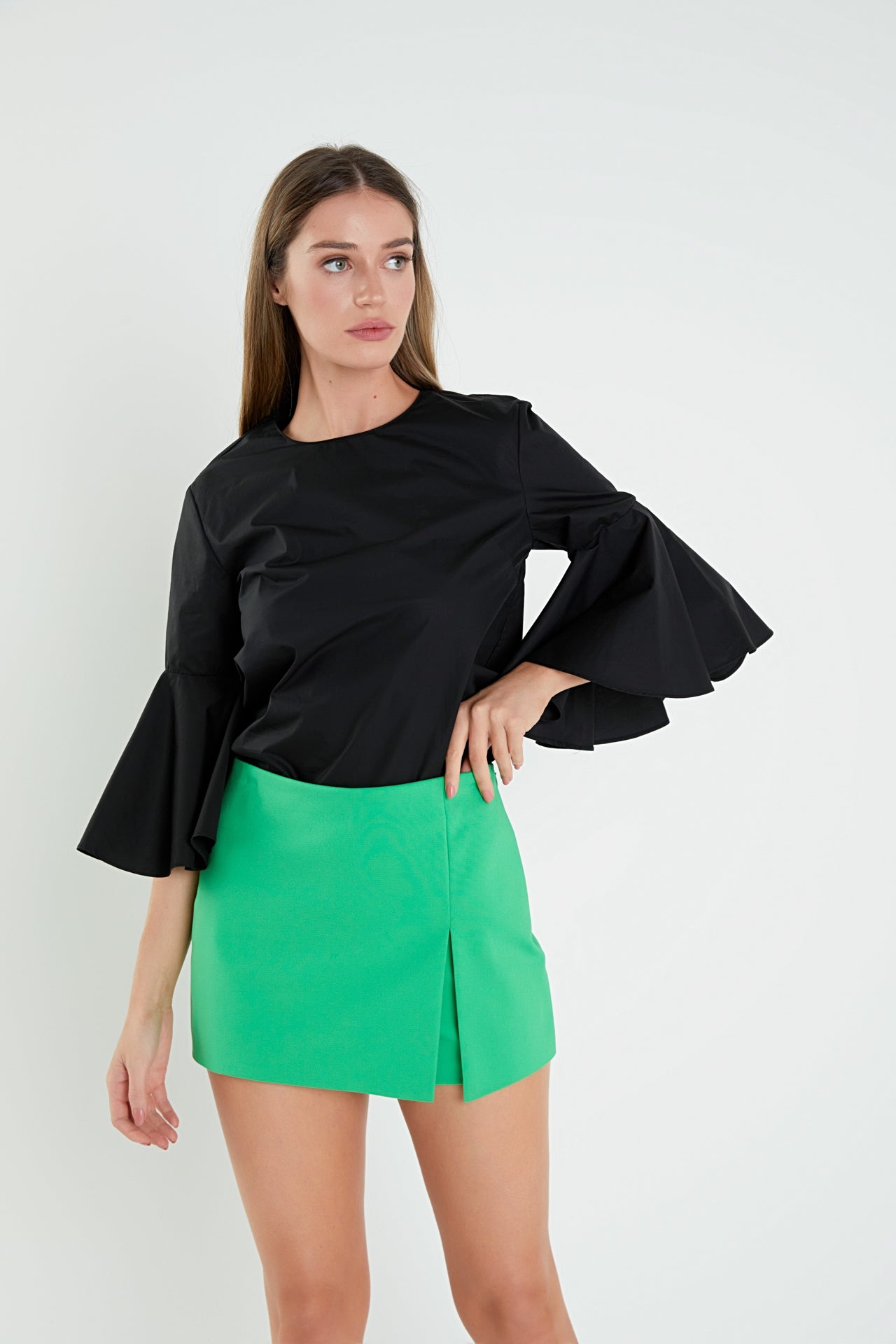 ENGLISH FACTORY - Slit Detail Skort - SKORTS available at Objectrare