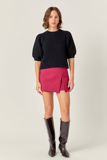 Slit Detail High-Waisted Skort