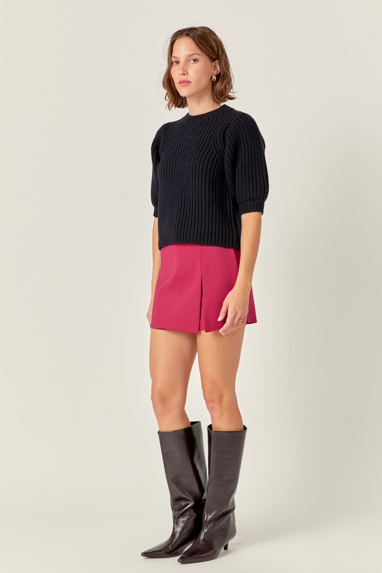 Slit Detail High-Waisted Skort